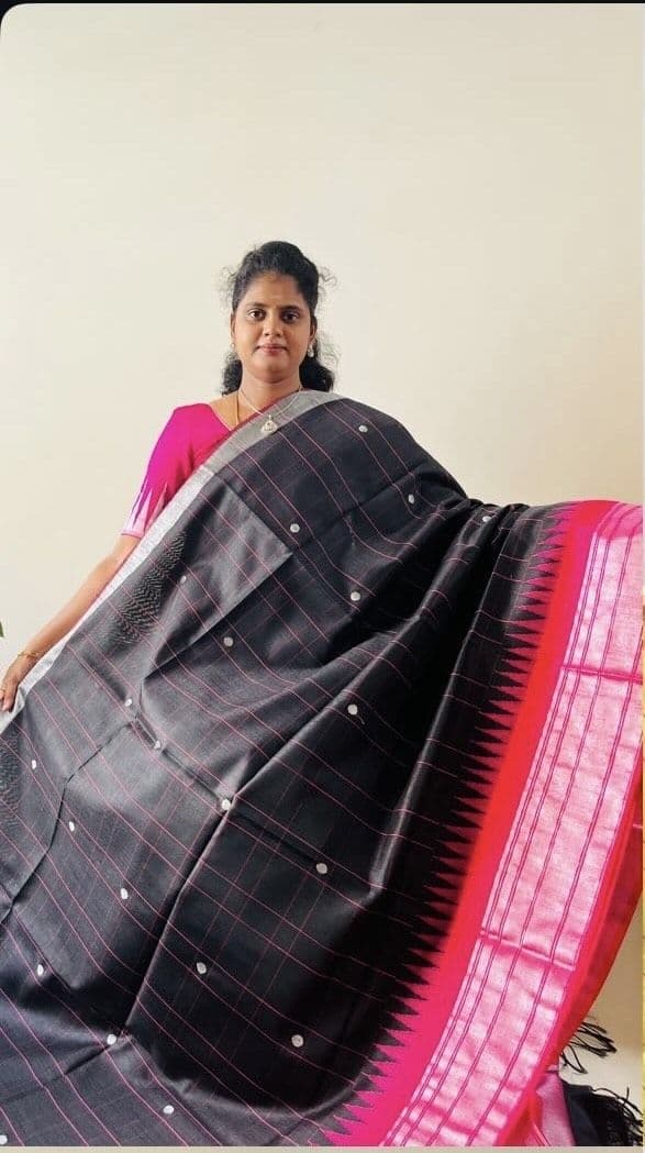 black with pink