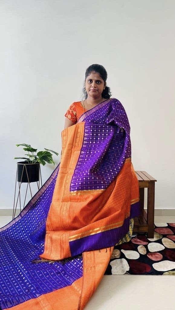 purple with orange