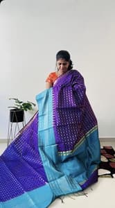 Rawsilk saree with 1000 Butta(purple with blue)