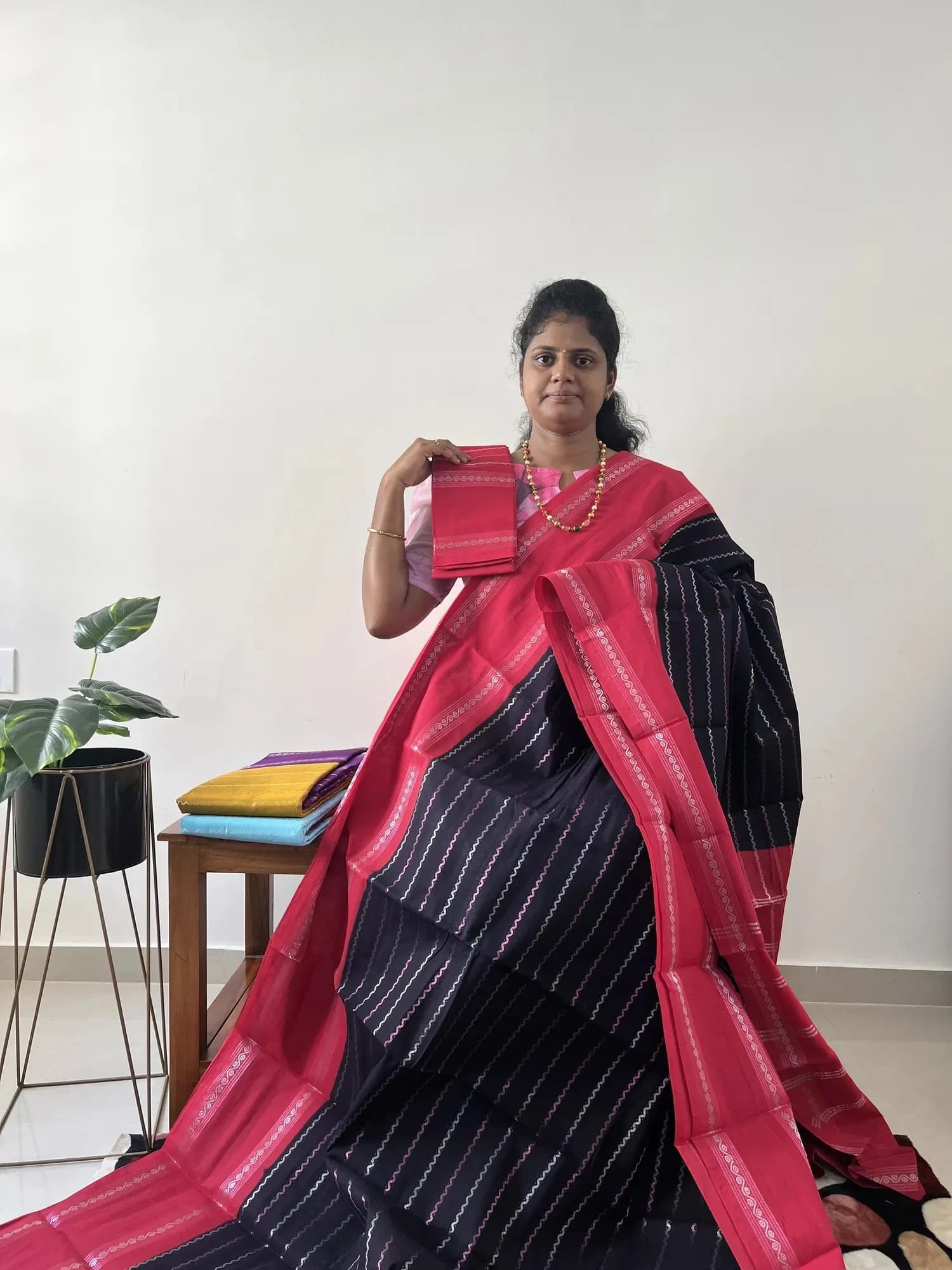 Sungadi cotton(BLACK WITH RED) - Image 4
